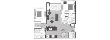 B3 Floor Plan  at The Santal, Austin, TX