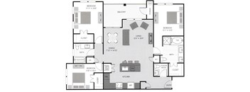 C1 Floor Plan at The Santal, Austin, Texas