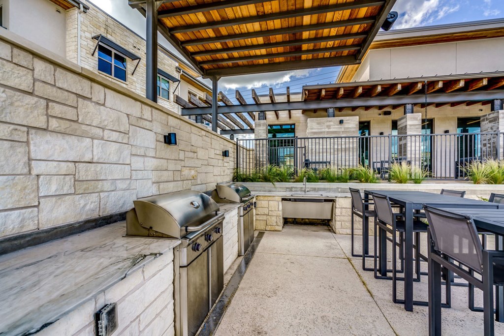 Outdoor Grill With Intimate Seating Area at Berkshire Santal, Austin, 78735