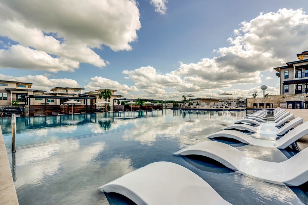 Poolside Sundeck With Relaxing Chairs at Berkshire Santal, Austin, TX