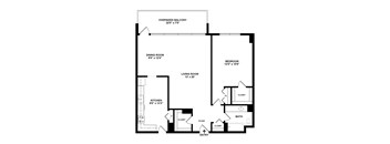 Regan one bedroom one bath floorplan