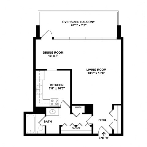 Studio one bathroom Lenfant