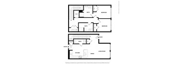 T2 2 bedroom 2 bath floorplan