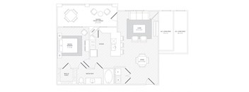 TLC A2 floor plan at Reveal Skyline  at La Cantera, San Antonio, TX