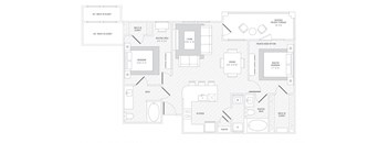 TLC B1 floor plan at Reveal Skyline at La Cantera, San Antonio, TX, 78256