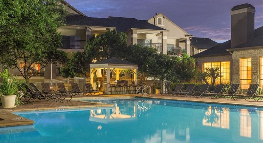 Picturesque Pool And Cabana Setting at San Marin, Austin