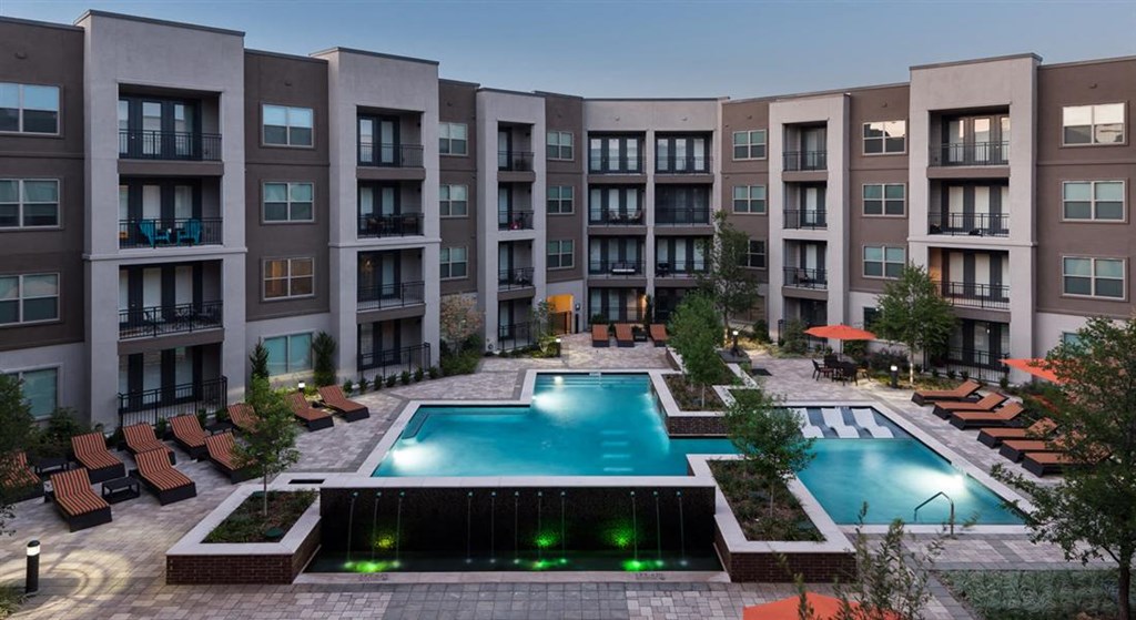Aerial View Of Pool Aerial View Of Pool at Berkshire Amber, Dallas, TX