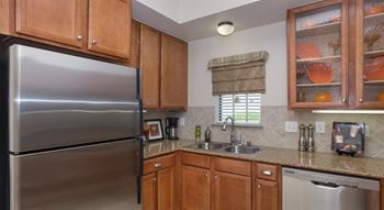 Refrigerator And Kitchen Appliances at Estancia Townhomes, Dallas, TX, 75248
