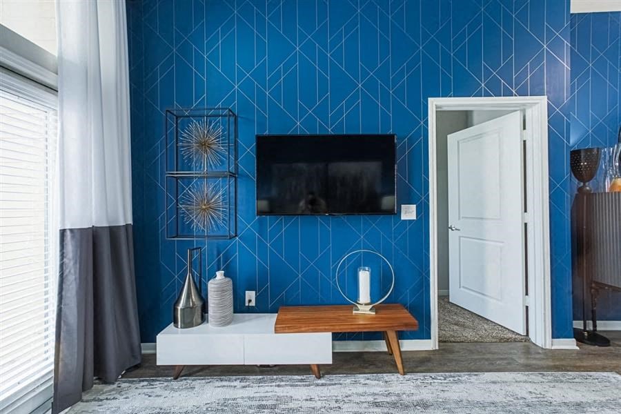 Living room at Aspire at 610 apartments