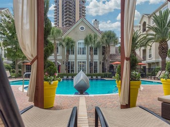 Picturesque Pool And Cabana Setting Picturesque Pool And Cabana Setting at Providence Uptown, Houston, TX - Photo Gallery 4
