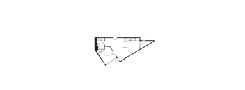 A black and white diagram of a triangular layout with labeled sections.
