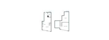A floor plan of a house with a bathroom, kitchen, and lounge room.