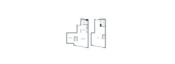 A floor plan of a two-story house with labeled rooms.