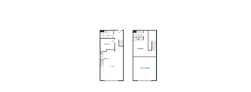 Two wireframe screenshots of a website layout.