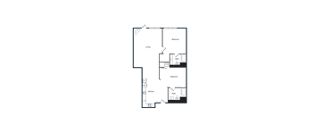 A floor plan of a house with labeled rooms.