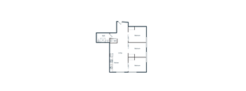 A blueprint-style diagram of a building with multiple rooms and corridors.