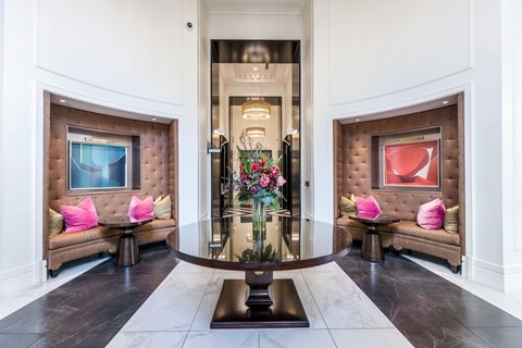 boutique lobby at The Ivy apartments