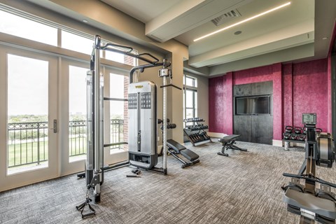 fitness center at The Ivy apartments