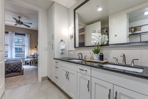 luxury bathroom at The Ivy apartments