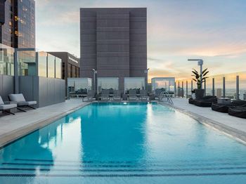 Sparkling rooftop pool at The Rey, San Diego