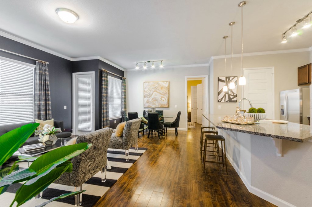 Kitchen + Living room at Park 3Eighty, Aubrey, TX, 76227