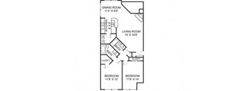B1 Floor Plan at The Residence at Christopher Wren Apartments, Columbus, OH, 43230