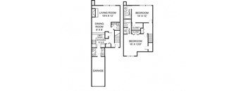 B2 Floor Plan at The Residence at Christopher Wren Apartments, Columbus, OH