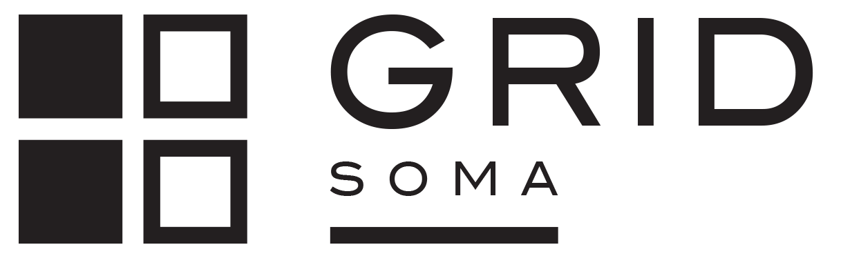 A graphic with the words GRID and SOMA in black text on a green background.