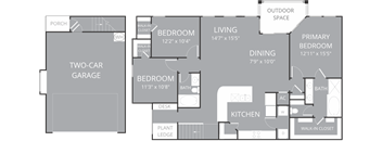 V380 C2 floor plan at Villages 3Eighty, Texas, 75068