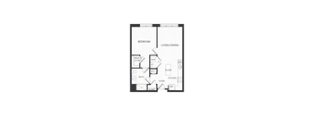 one bedroom floor plan at The James apartments Park Ridge, NJ