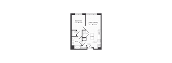 one bedroom floor plan at The James apartments Park Ridge, NJ