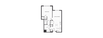 one bedroom floor plan at The James apartments Park Ridge, NJ