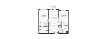 two bedroom floor plan at The James apartments Park Ridge, NJ