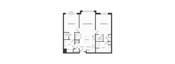 two bedroom floor plan at The James Park Ridge apartments