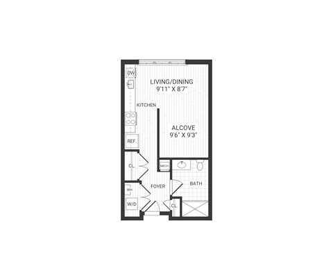 studio apartment at The James Park Ridge