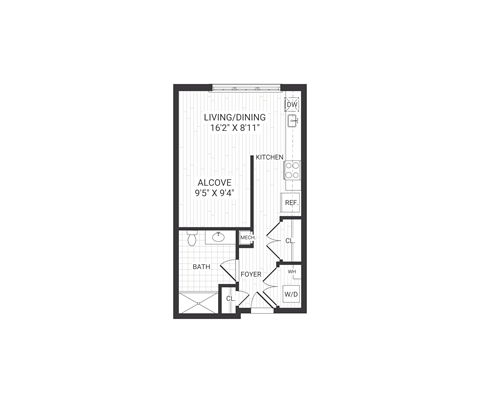 studio floor plan at The James Park Ridge
