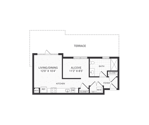 studio apartment at The James Park Ridge