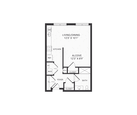 studio apartment at The James Park Ridge