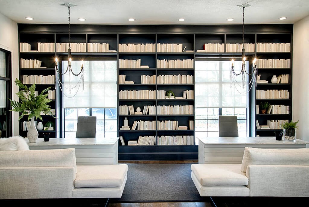 Resident Library with Work-From-Home Spaces at The Sophia at Abacoa, Jupiter, Florida