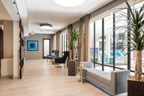 lobby area at Tinsley on the Park apartments