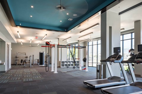 fitness center at Tinsley on the Park apartments