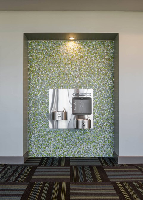 water hydration station at Tinsley on the Park apartments