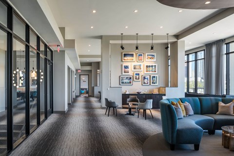 social lounge at Tinsley on the Park apartments