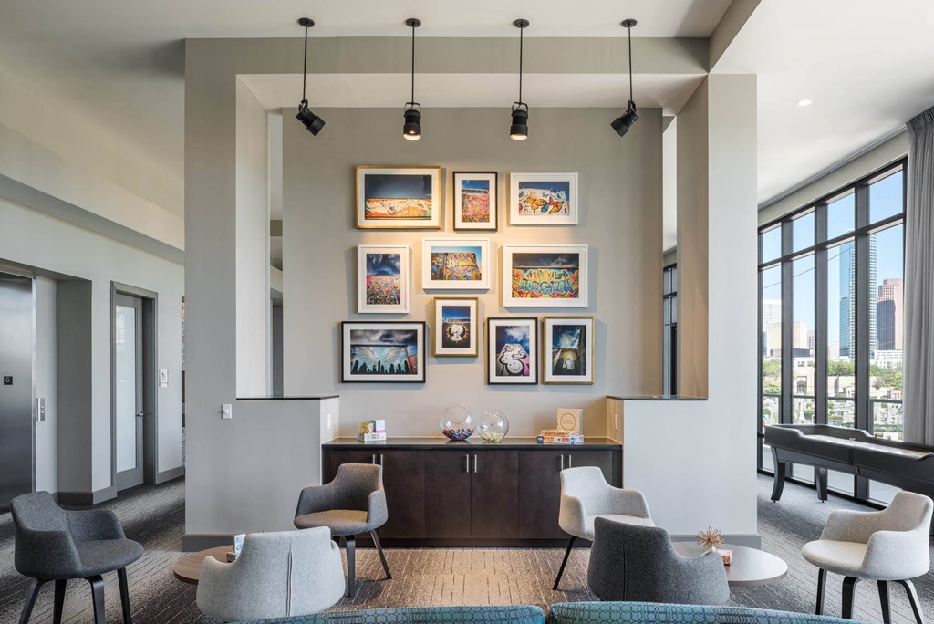 social lounging area at Tinsley on the Park apartments