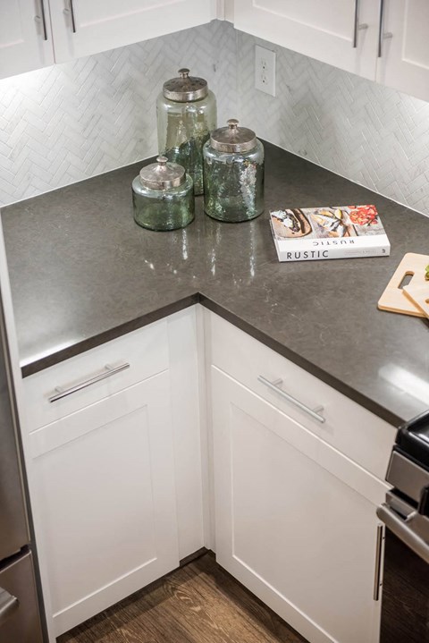 kitchen counter at Tinsley on the Park apartments