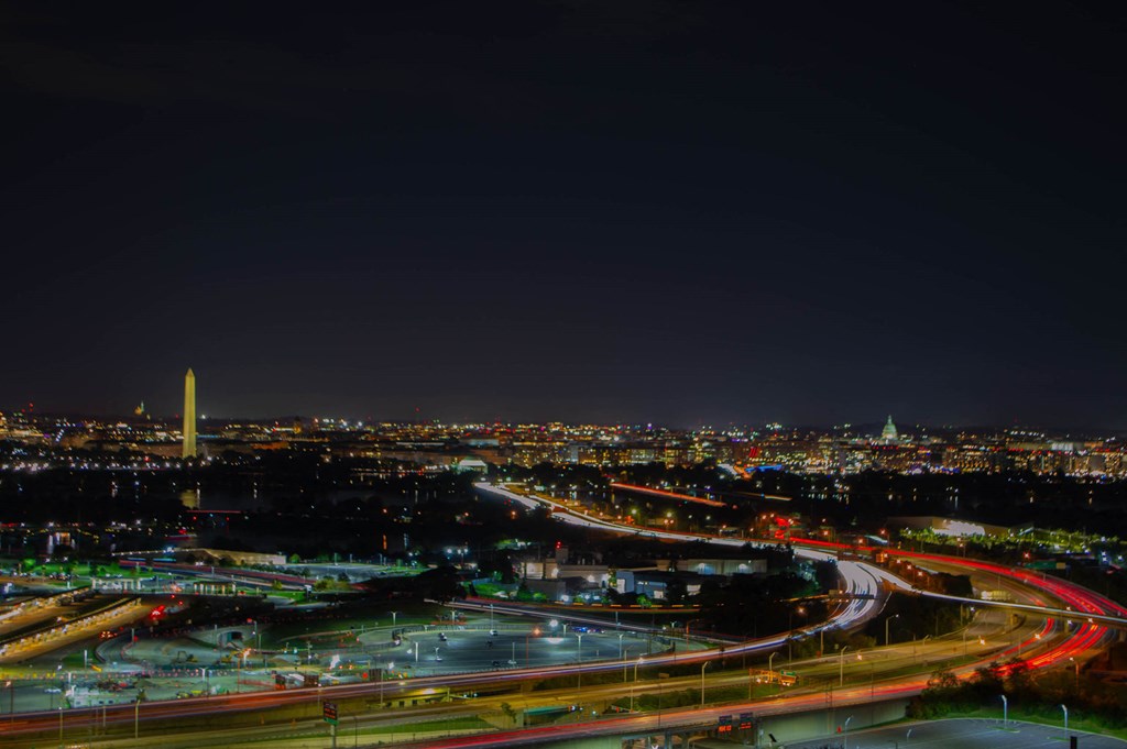 a night view of the city of washington dc