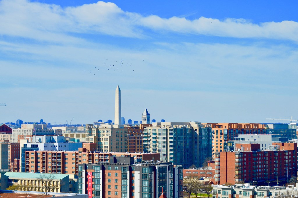 a view of washington dc and the memorial