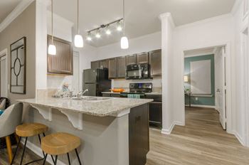 Kitchen white lights at Retreat at Magnolia, Magnolia, Texas