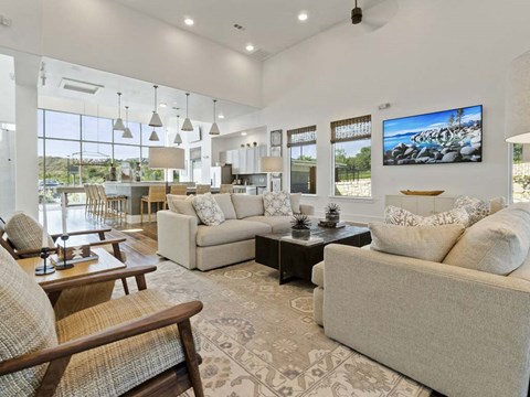 Living room area with couches at Reveal 54, Georgetown, Texas