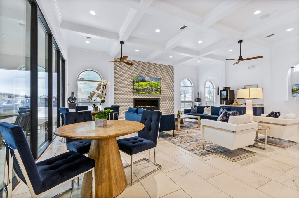 Living room + dining at Park at Bayside, Rowlett, Texas